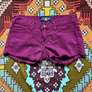Purple lucky brand low waist shorts